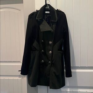 Vintage Green and Black Pea Coat